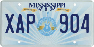 MS license plate XAP904