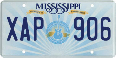 MS license plate XAP906