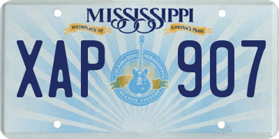 MS license plate XAP907
