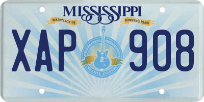 MS license plate XAP908