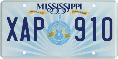 MS license plate XAP910