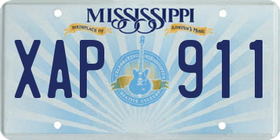 MS license plate XAP911