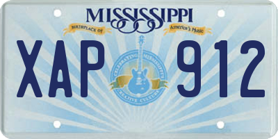 MS license plate XAP912