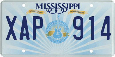 MS license plate XAP914