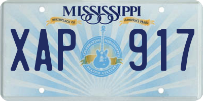MS license plate XAP917