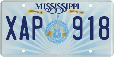 MS license plate XAP918