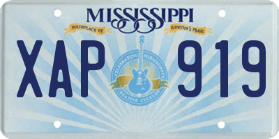 MS license plate XAP919