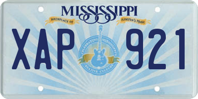 MS license plate XAP921