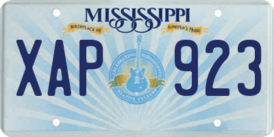 MS license plate XAP923
