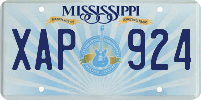 MS license plate XAP924