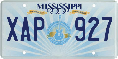 MS license plate XAP927