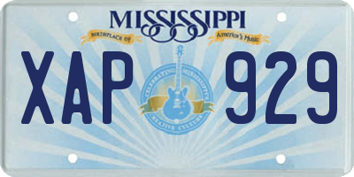 MS license plate XAP929