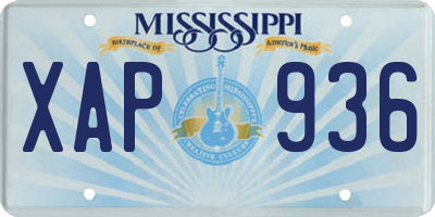 MS license plate XAP936