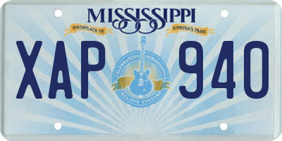 MS license plate XAP940