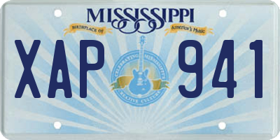 MS license plate XAP941
