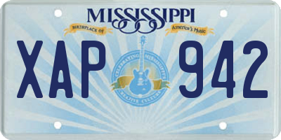 MS license plate XAP942
