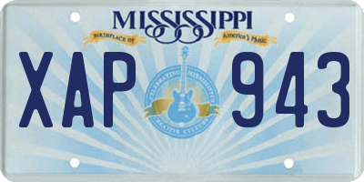 MS license plate XAP943