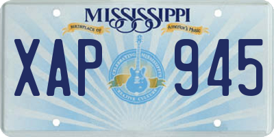 MS license plate XAP945