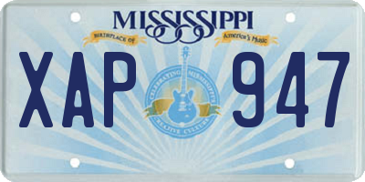 MS license plate XAP947