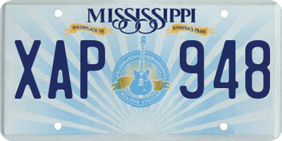 MS license plate XAP948