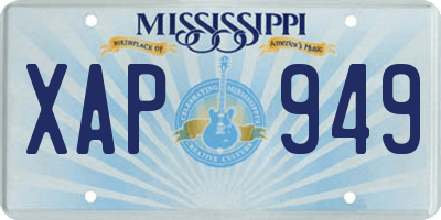 MS license plate XAP949