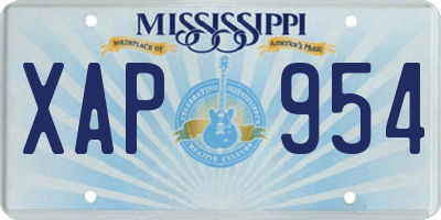 MS license plate XAP954