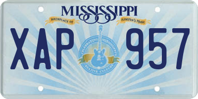 MS license plate XAP957