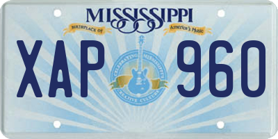 MS license plate XAP960