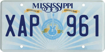 MS license plate XAP961