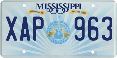 MS license plate XAP963