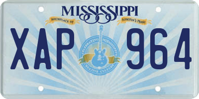 MS license plate XAP964