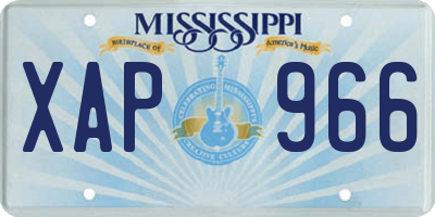 MS license plate XAP966