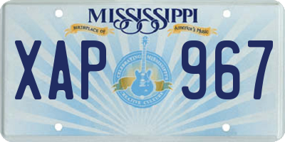 MS license plate XAP967