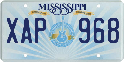 MS license plate XAP968
