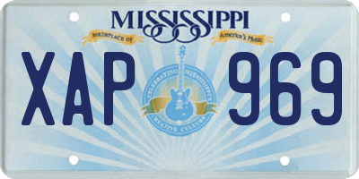 MS license plate XAP969