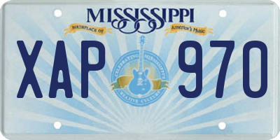 MS license plate XAP970