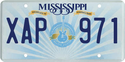 MS license plate XAP971