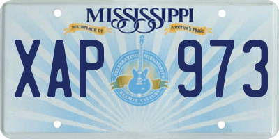 MS license plate XAP973