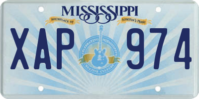 MS license plate XAP974