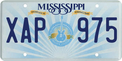 MS license plate XAP975