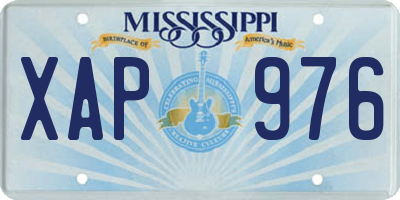 MS license plate XAP976