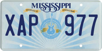 MS license plate XAP977