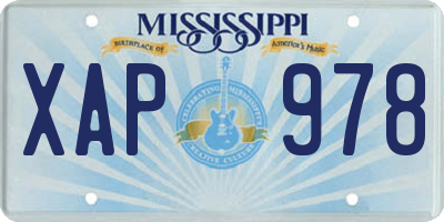 MS license plate XAP978