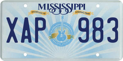 MS license plate XAP983