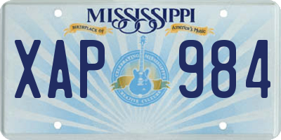 MS license plate XAP984