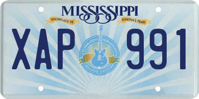 MS license plate XAP991