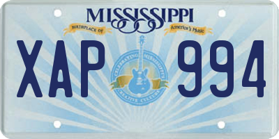 MS license plate XAP994