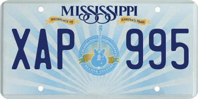 MS license plate XAP995