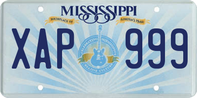 MS license plate XAP999