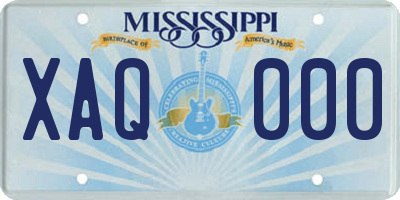MS license plate XAQ000